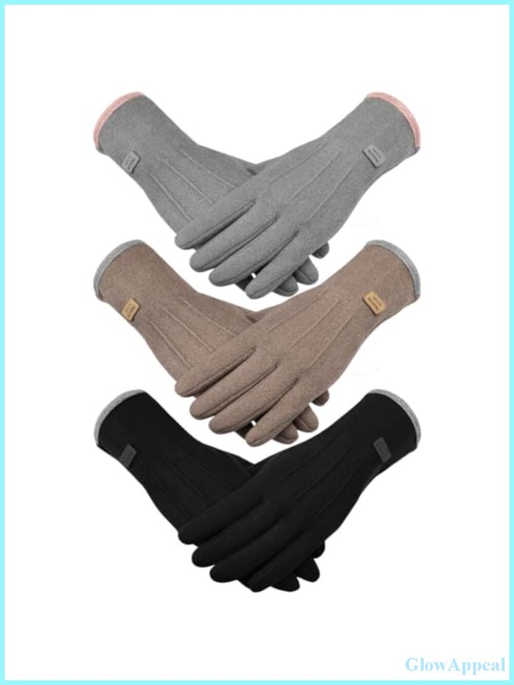 Women's Winter Gloves 3-Pack Touch Screen Windproof Fleece Lined